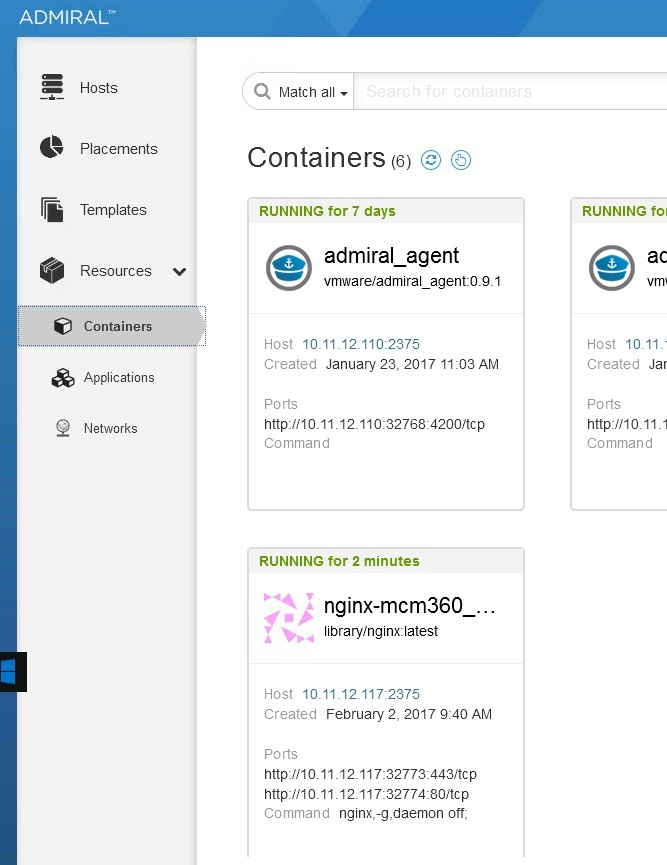 nginx container