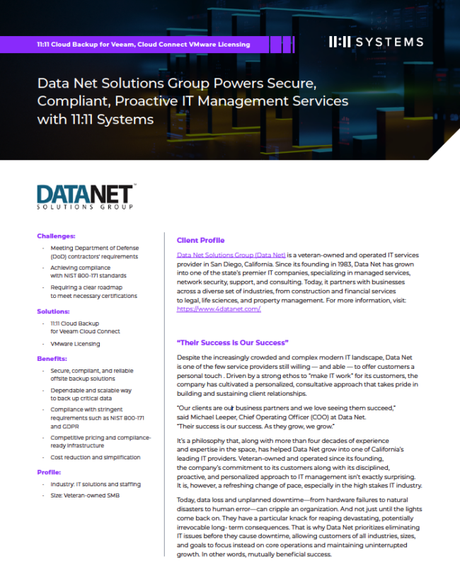 Data Net Solutions Group Case Study