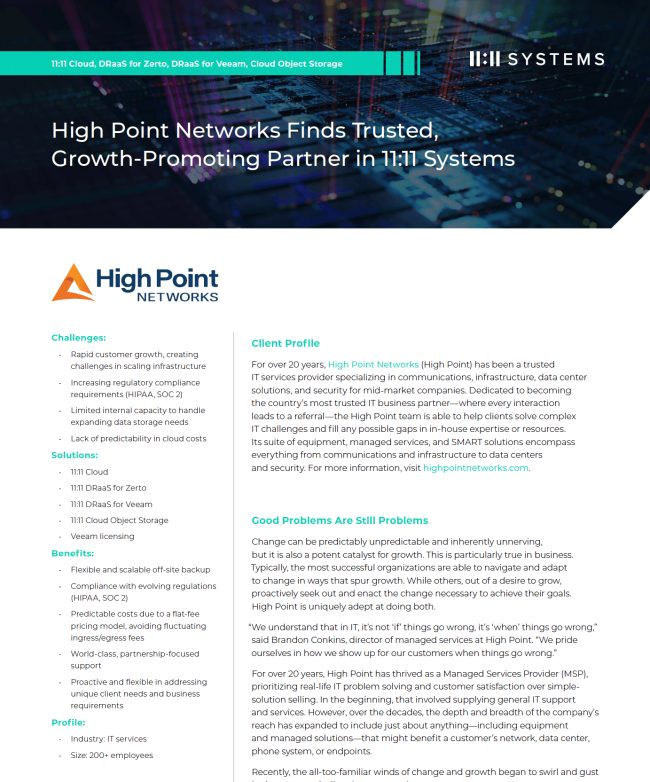 High Point Case Study