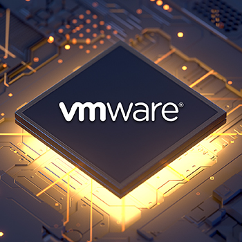 VMware logo on a virtual motherboard