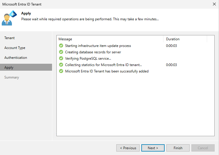 Apply screenshot from the Microsoft Entra ID Tenant process