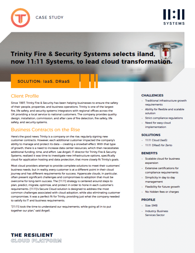 Trinity Fire Case Study