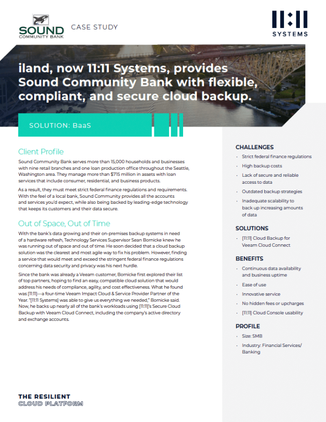 Sound Community Bank Case Study