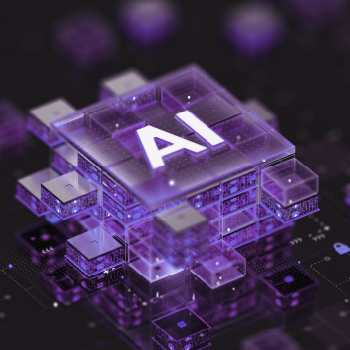 Purple AI block in a field of black