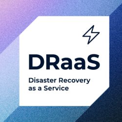 11:11 DRaaS - Disaster Recovery as a Service written in letters inside a box with lightning bolt icon